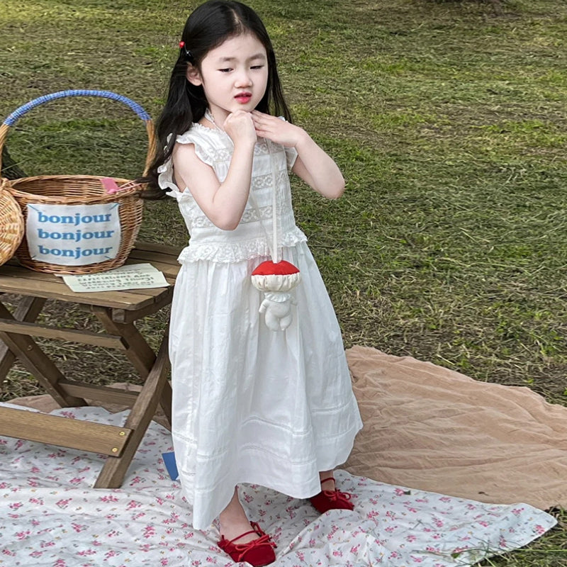 Angelic Cotton Thread Lace Embroidered Mesh Dress