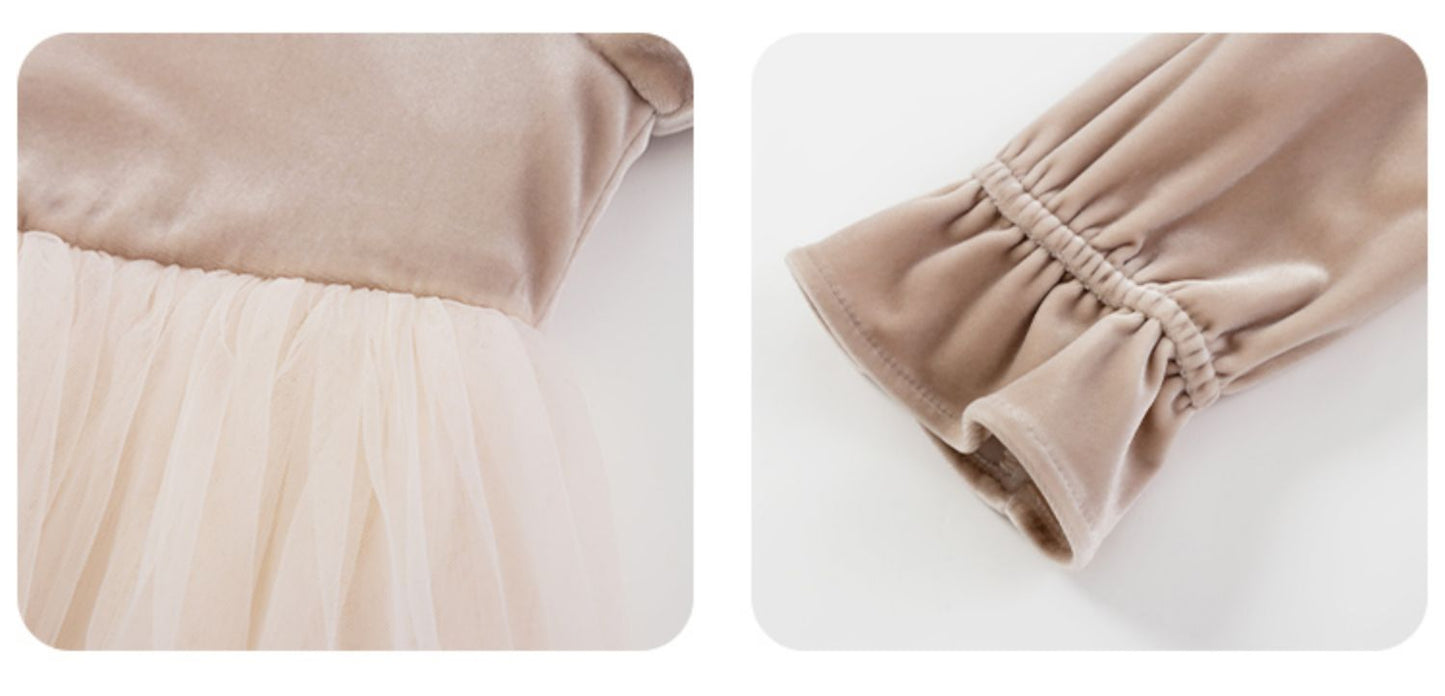 Angelic Sweet and Chic Velvet Princess Dress_001