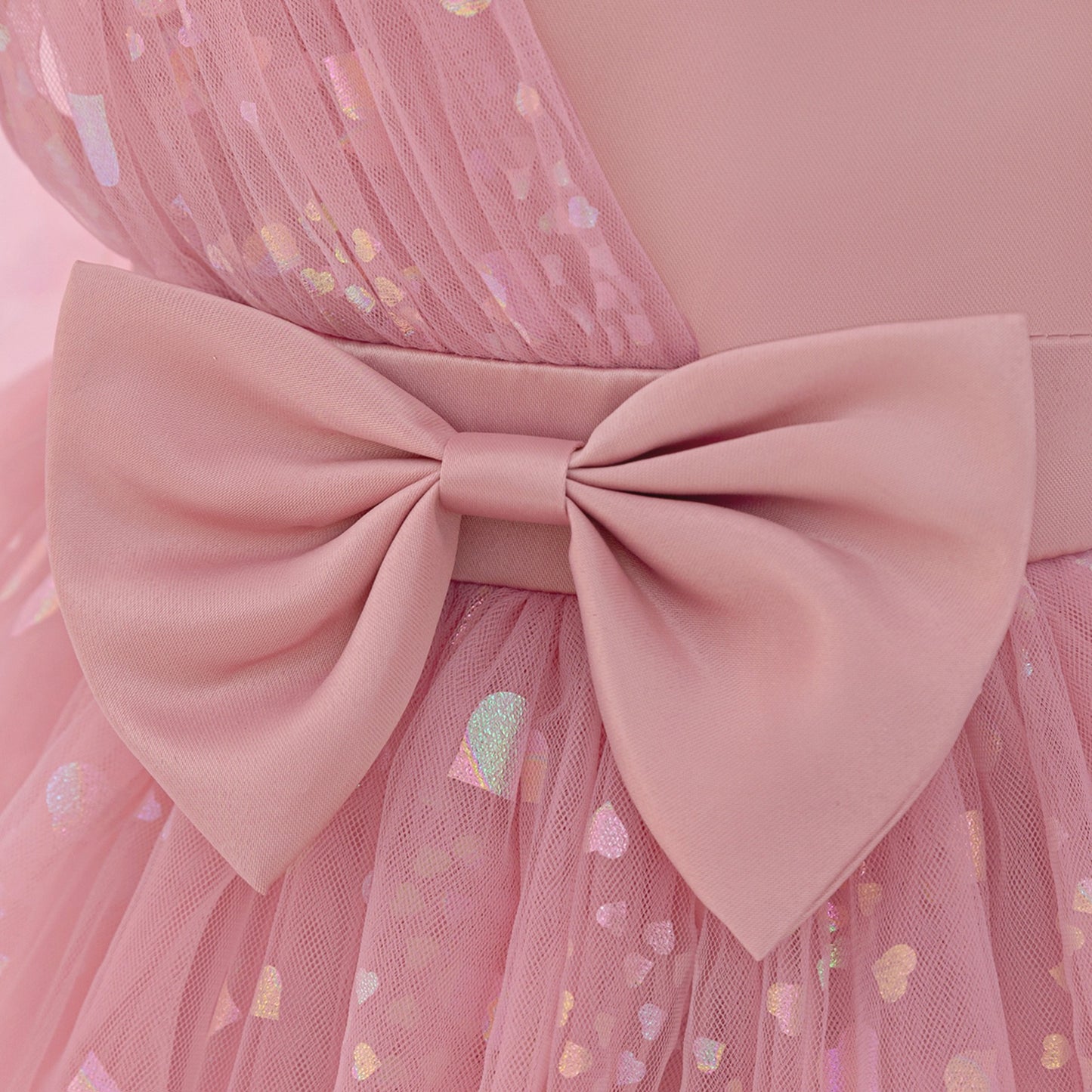 One-Year-Old Baby Girl Formal Dress with Bowknot Design