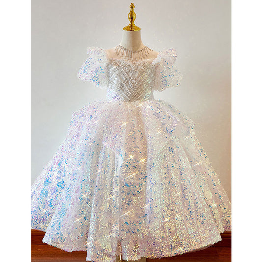 Girls' Luxurious Elegant Sparkly Princess Dress