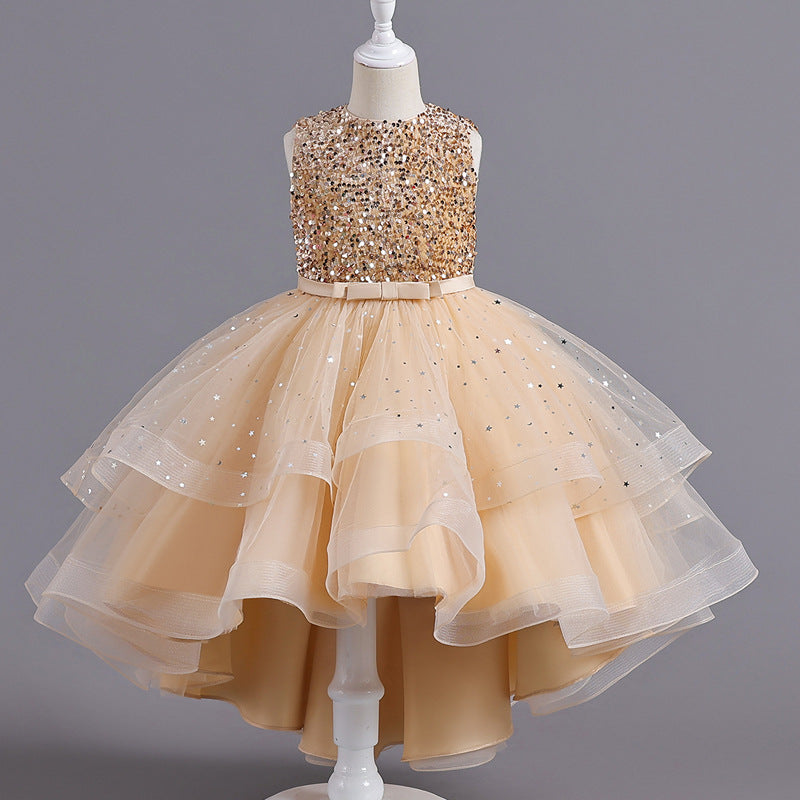 Girls' Princess Dress, Sequin Puffy Skirt