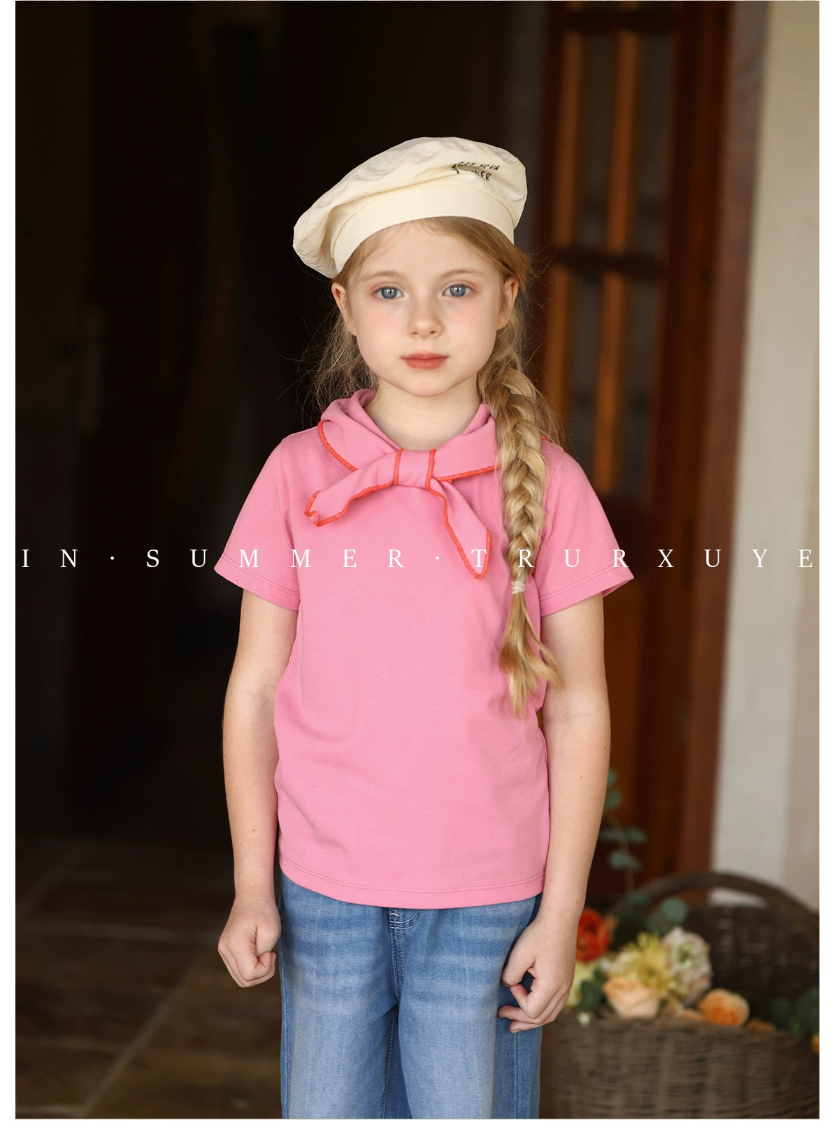 Angelic Bow tie short sleeve baby girl T-shirt