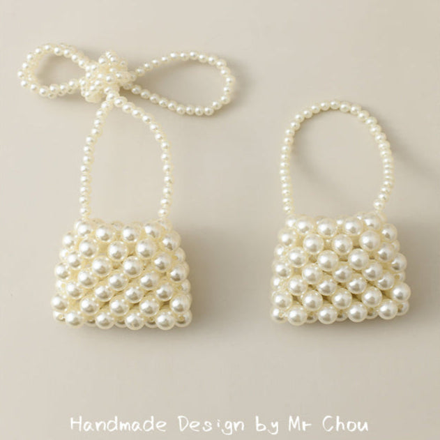 Girls pearl woven bag