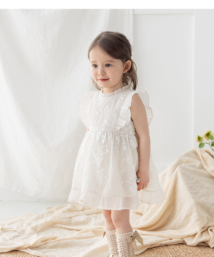 Cotton Thread Lace Embroidered Princess Gown