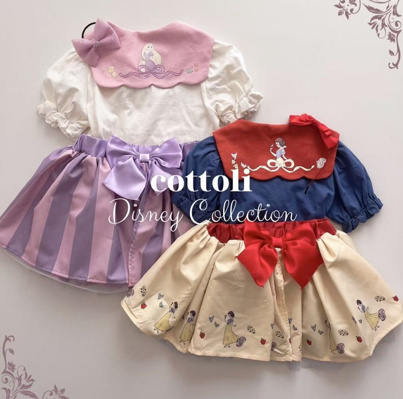 Snow White Cartoon Short-Sleeved Dress Set