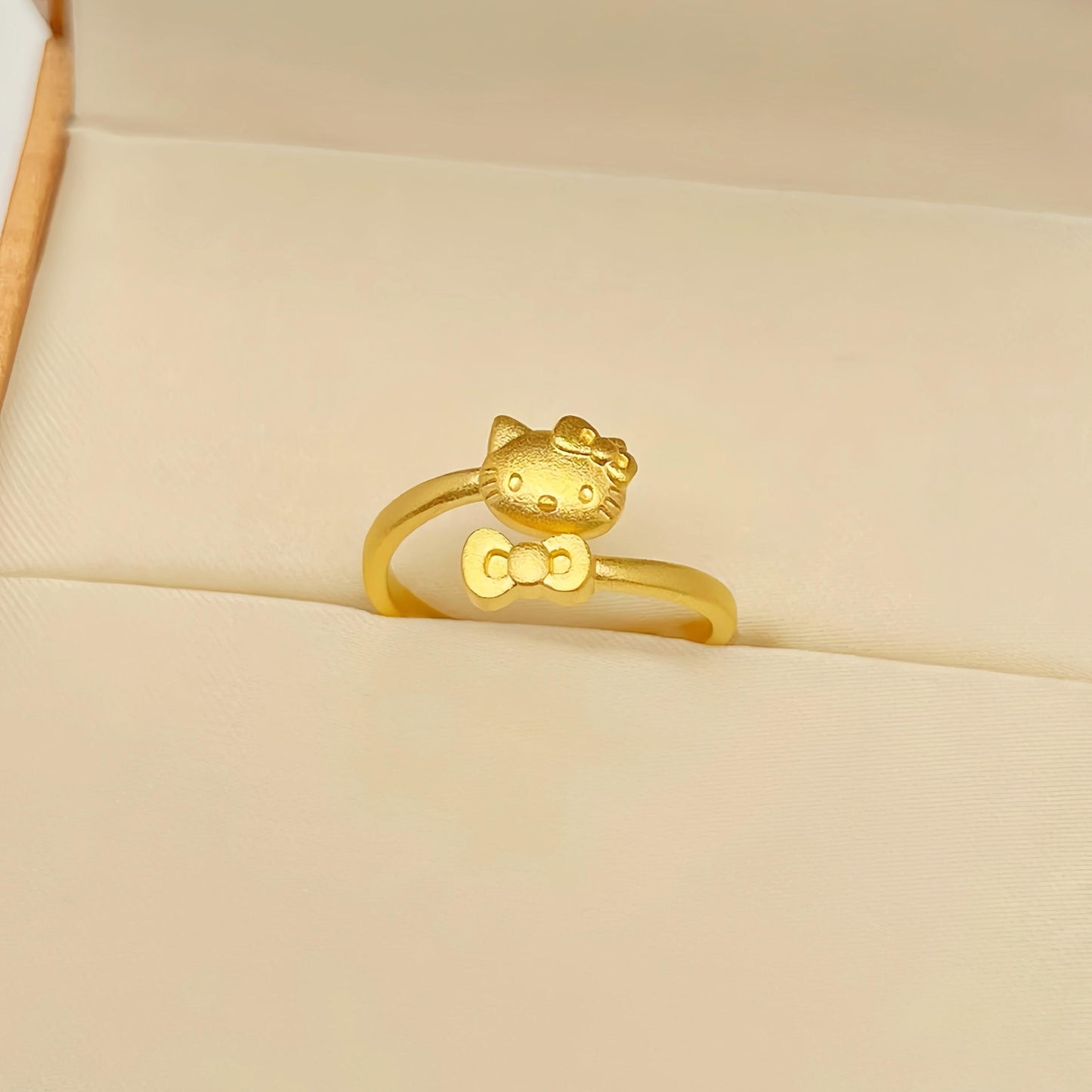 HelloKitty Bow Simulation Gold Ring