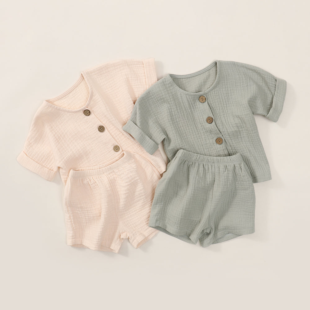 Comfortable Cotton and Linen Short-Sleeved and Shorts Set