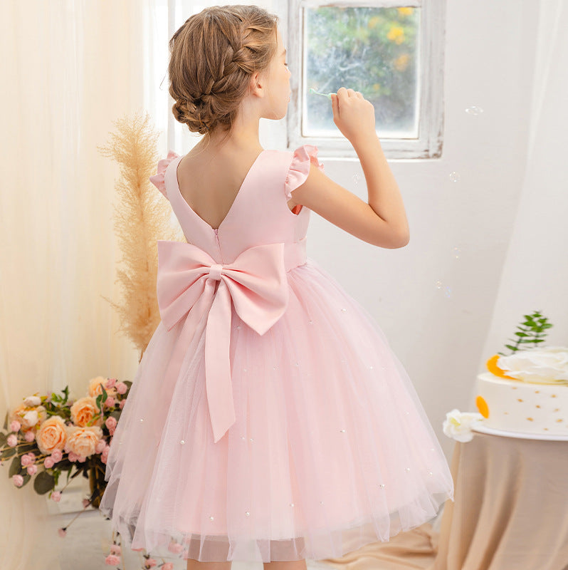 Girls' Princess Dress for Birthday with Bowknot