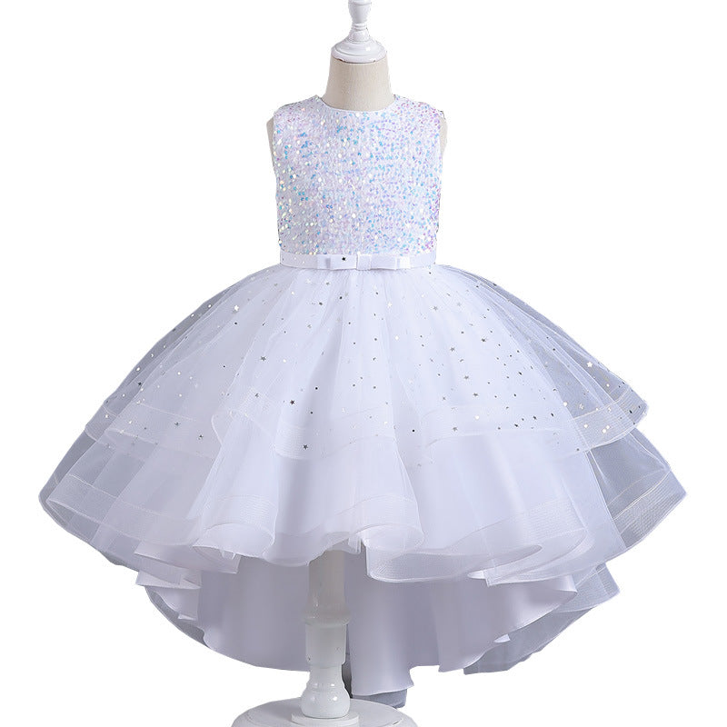 Girls' Princess Dress, Sequin Puffy Skirt