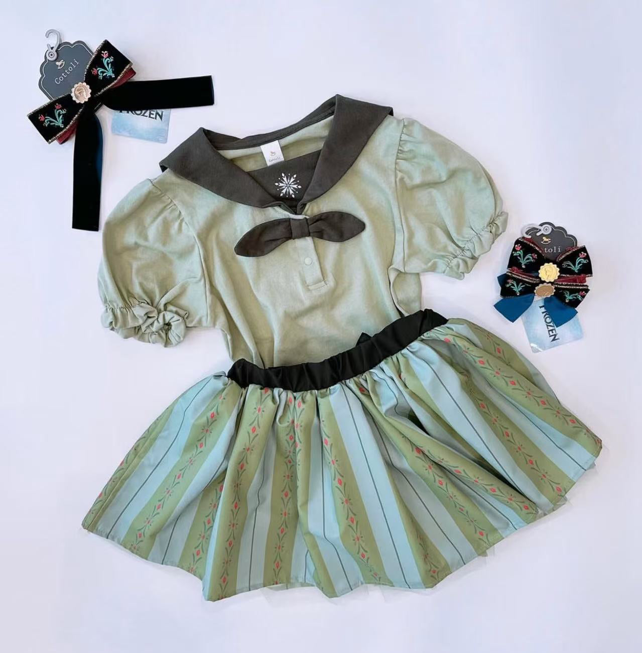 Snow White Cartoon Short-Sleeved Dress Set