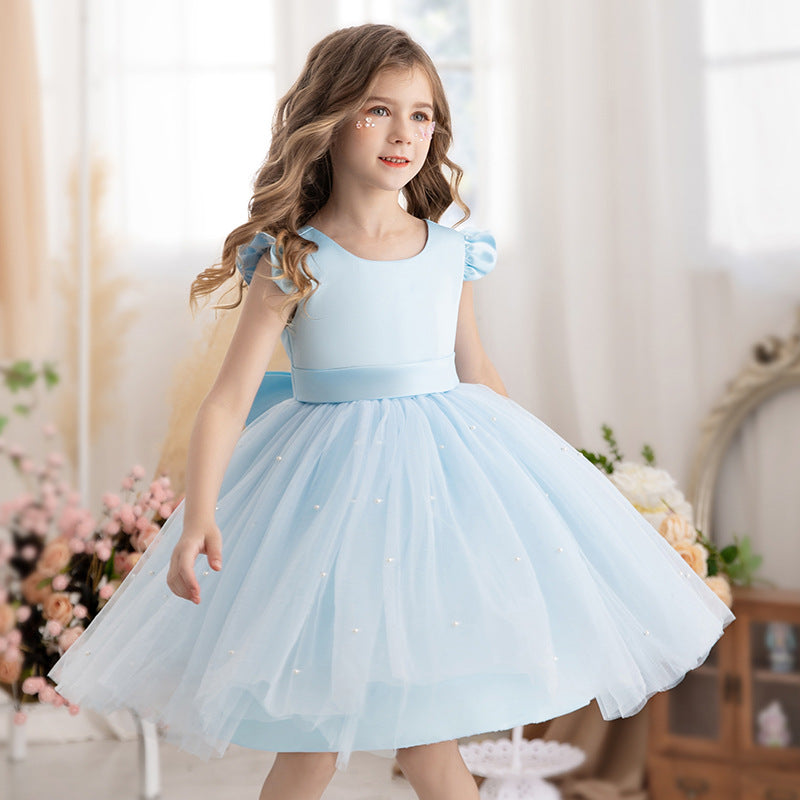 Girls' Princess Dress for Birthday with Bowknot