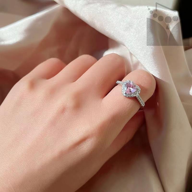 Girls Crystal Diamond Heart Ring