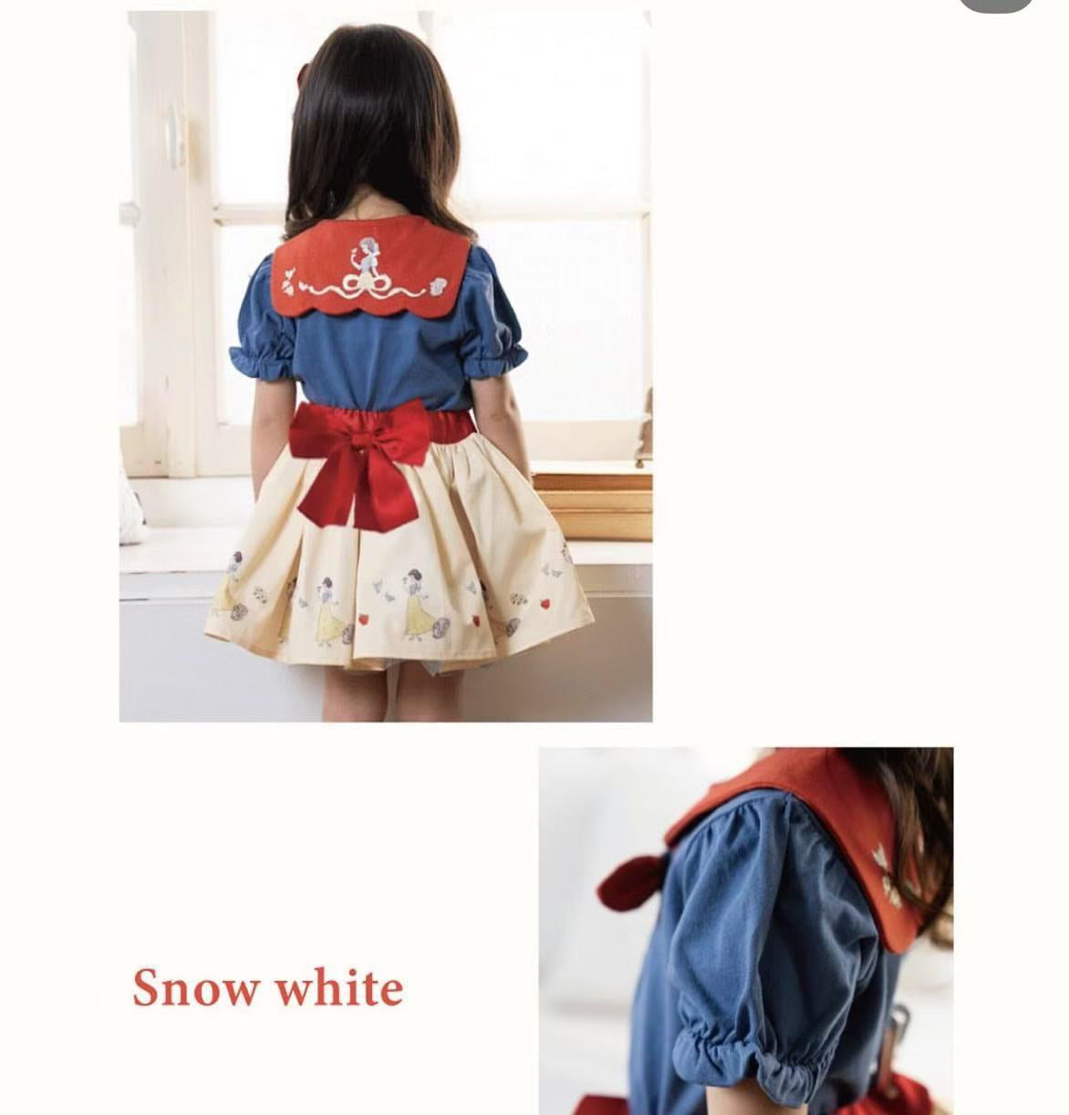 Snow White Cartoon Short-Sleeved Dress Set