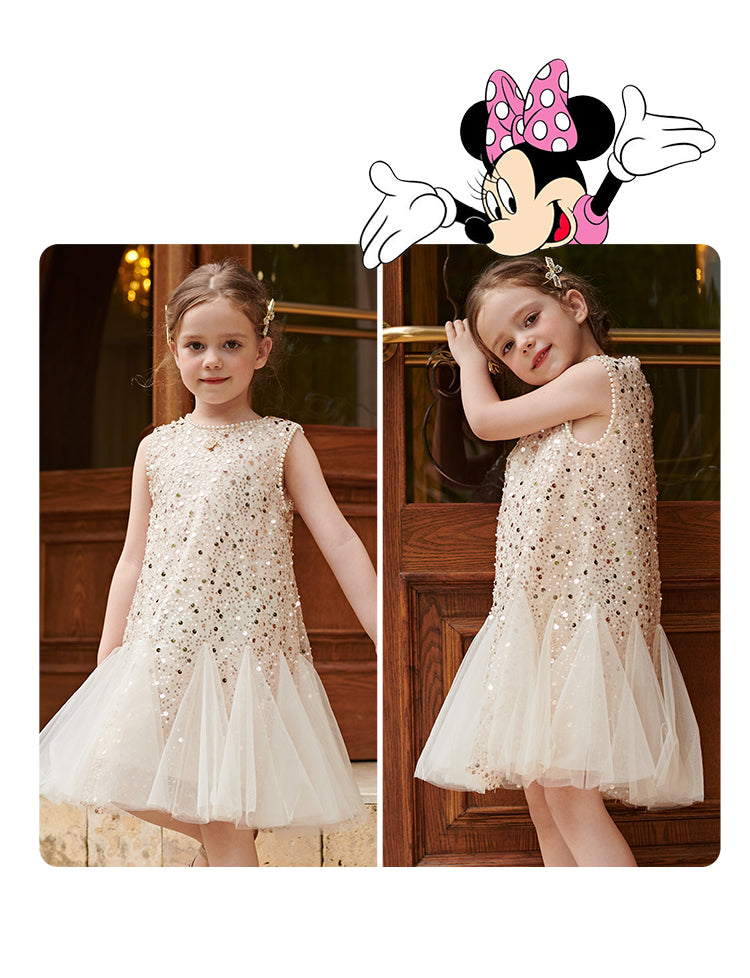 Girls' Princess Dress, Sequin Puffy Skirt，Disney