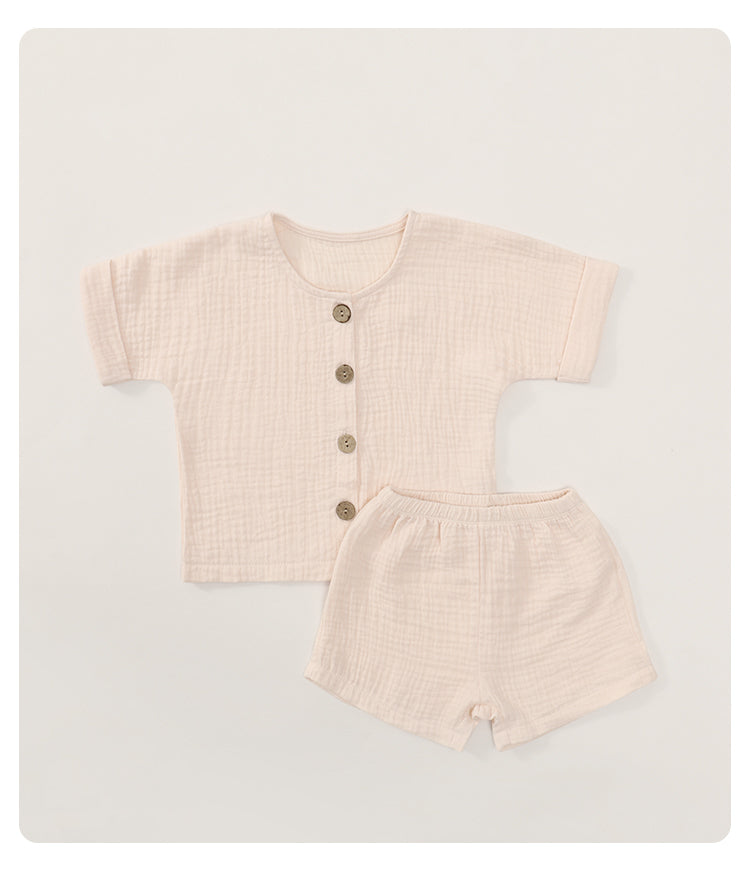 Comfortable Cotton and Linen Short-Sleeved and Shorts Set