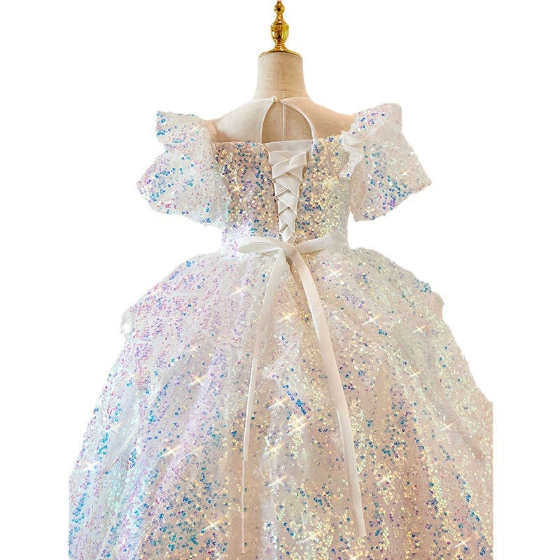 Girls' Luxurious Elegant Sparkly Princess Dress