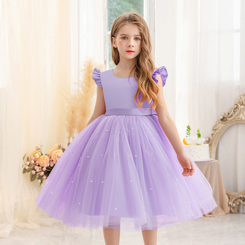 Girls' Princess Dress for Birthday with Bowknot