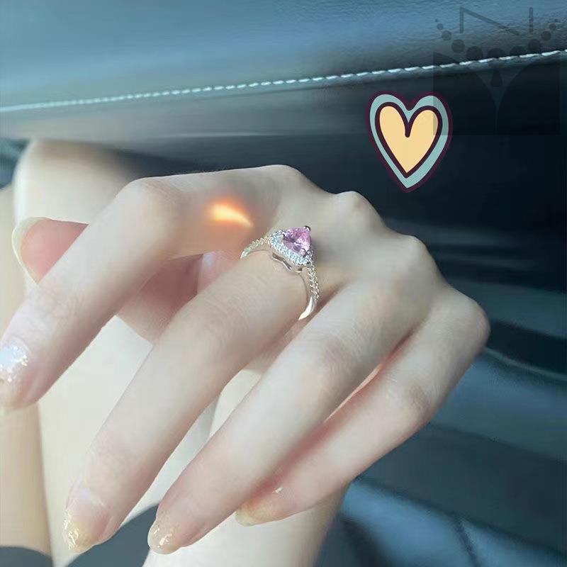 Girls Crystal Diamond Heart Ring