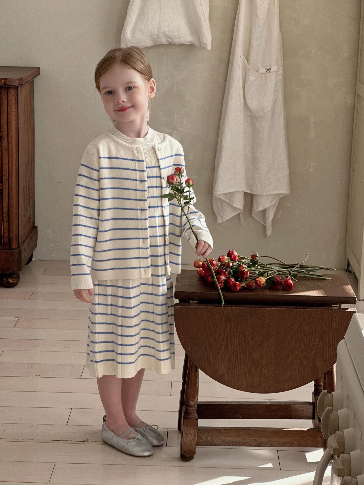 Angelic British-style Striped Knit Dress