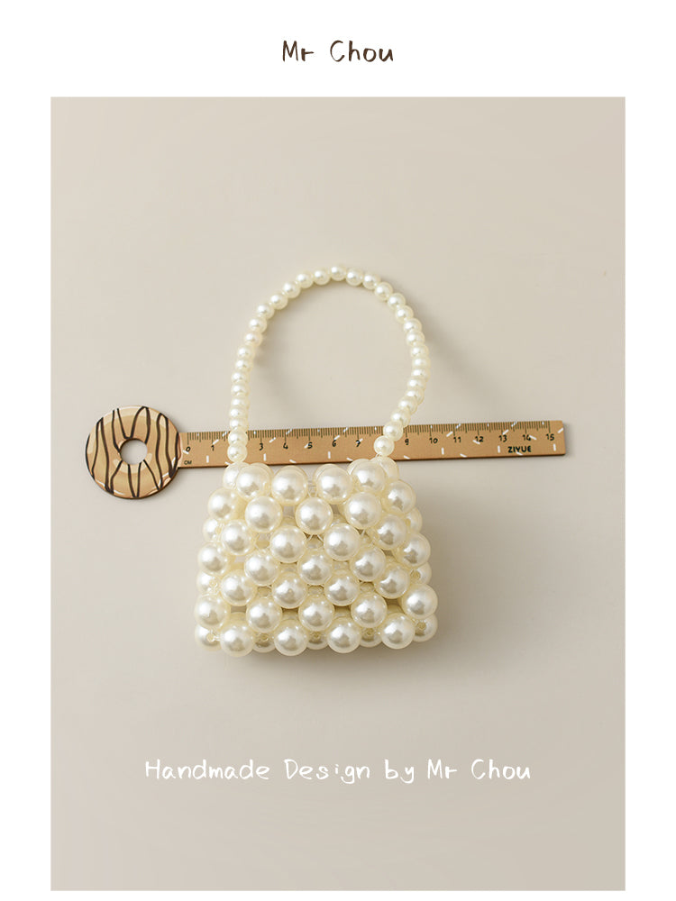 Girls pearl woven bag