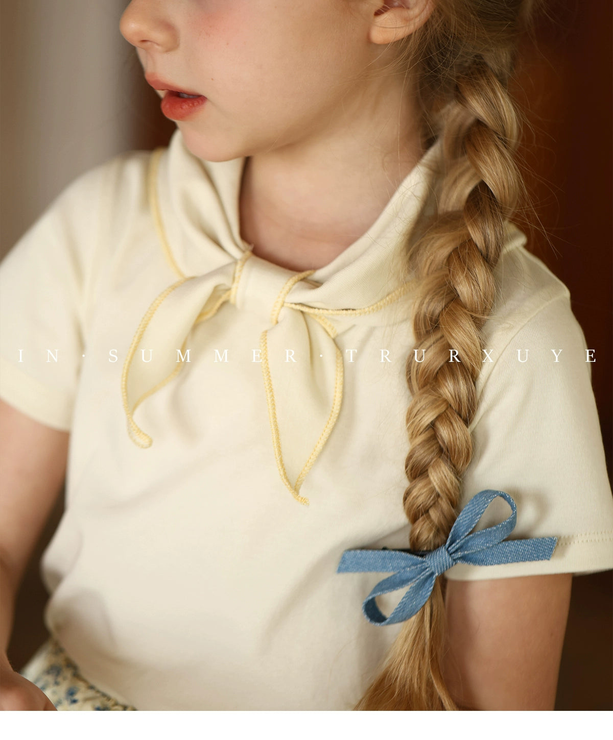 Angelic Bow tie short sleeve baby girl T-shirt