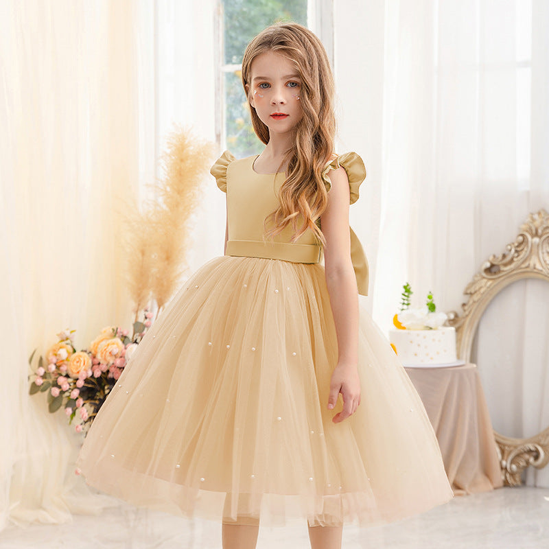 Girls' Princess Dress for Birthday with Bowknot