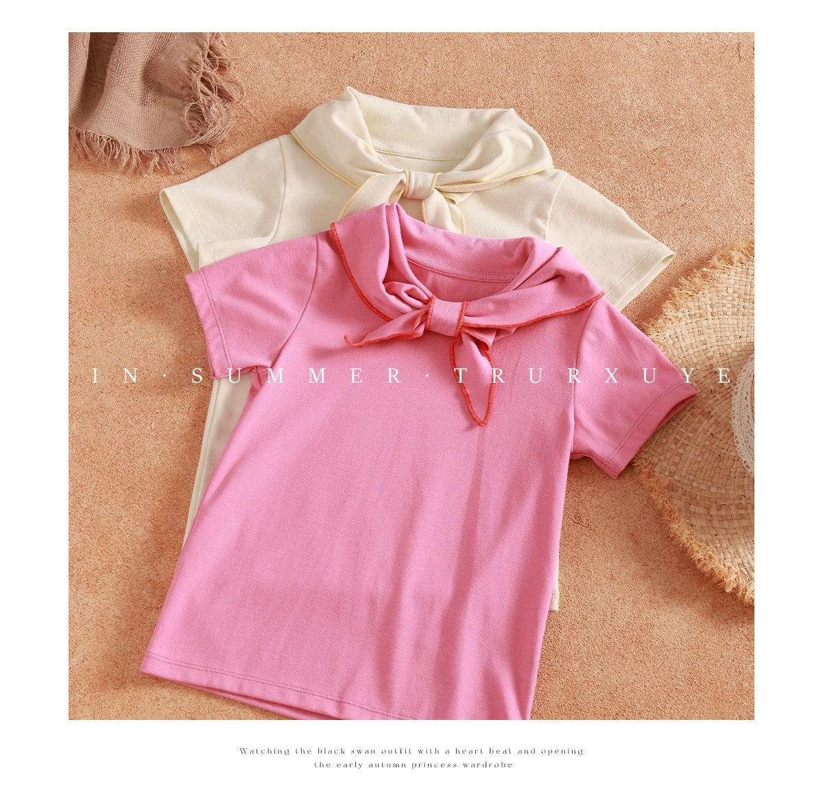 Angelic Bow tie short sleeve baby girl T-shirt