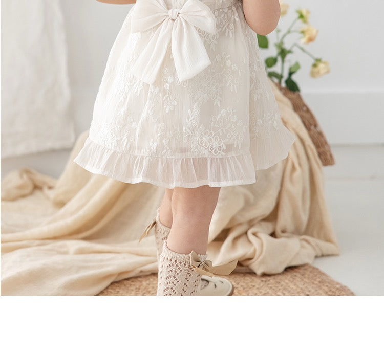 Cotton Thread Lace Embroidered Princess Gown