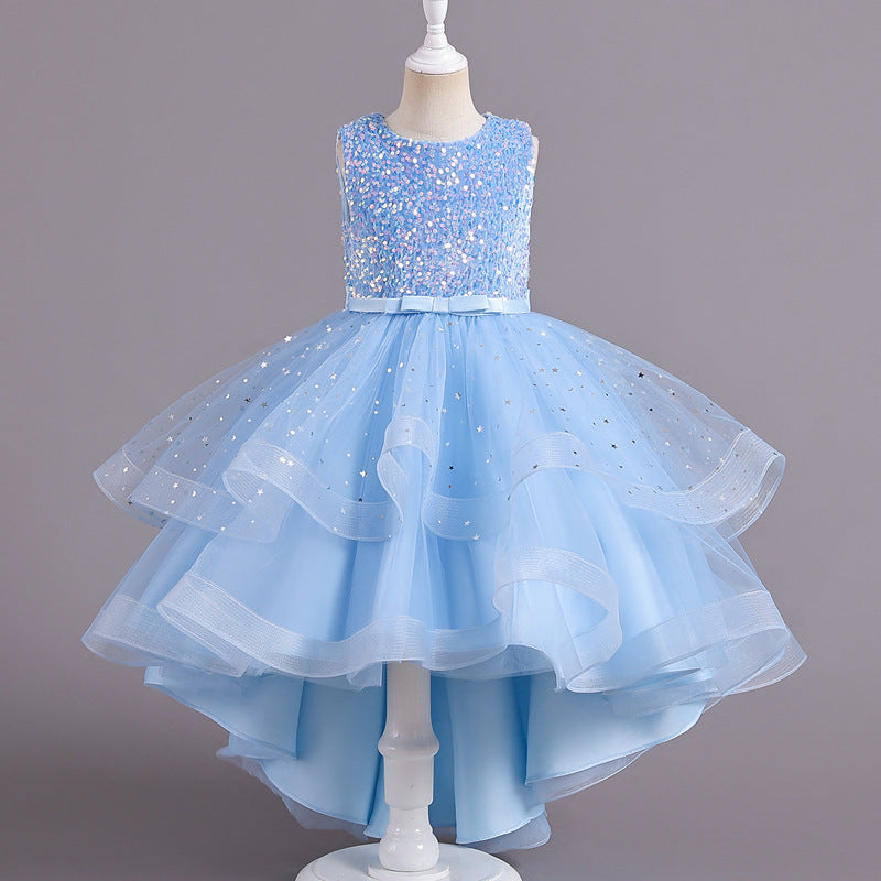 Girls' Princess Dress, Sequin Puffy Skirt