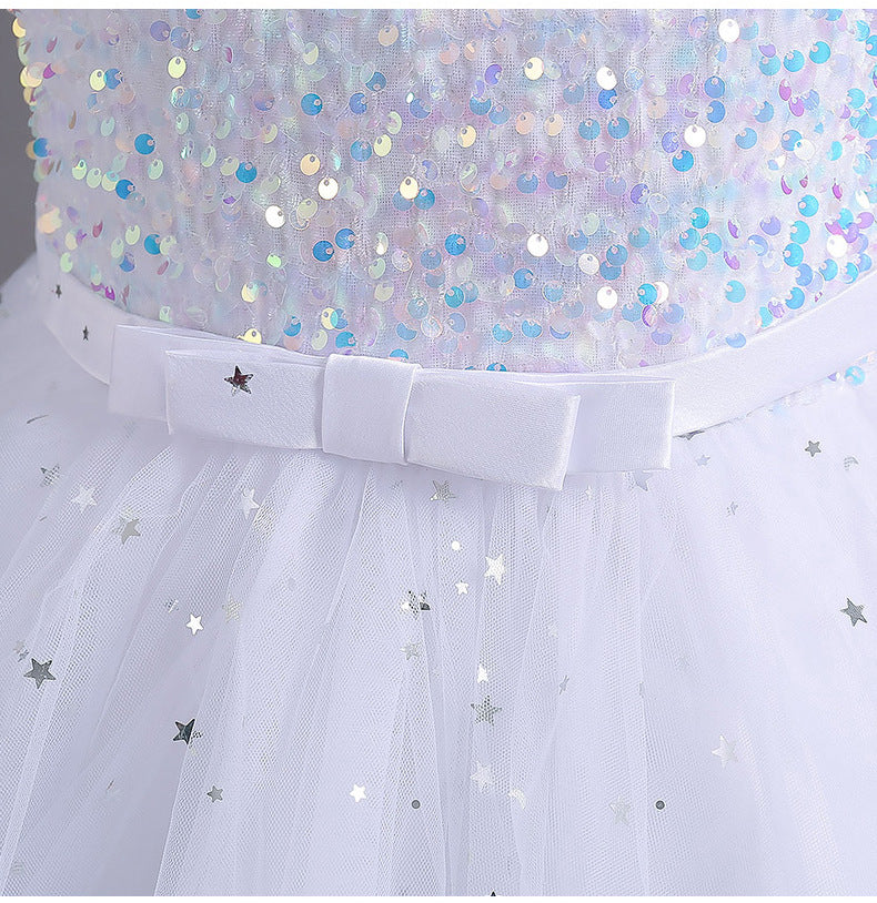 Girls' Princess Dress, Sequin Puffy Skirt