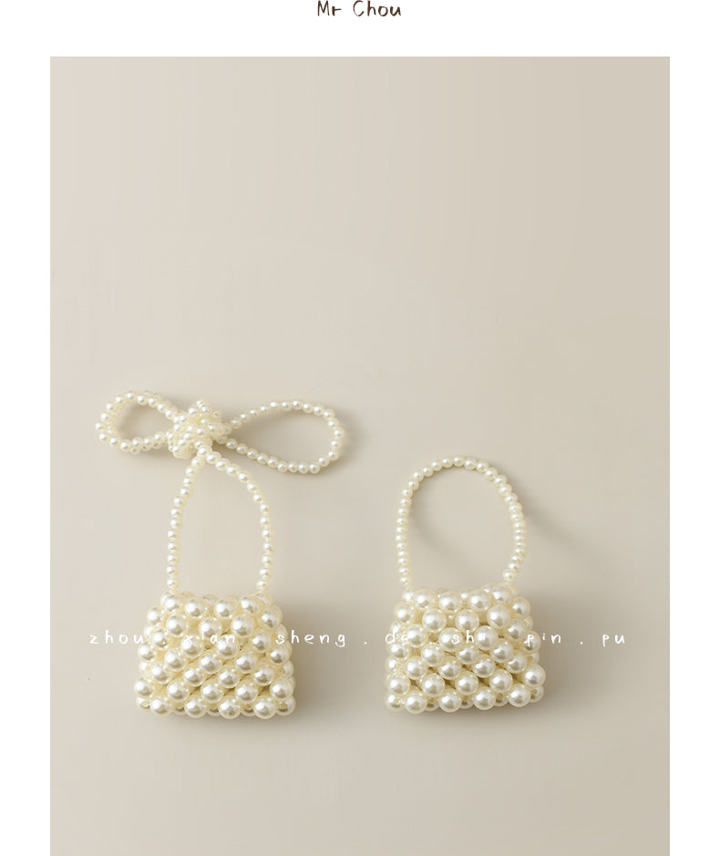 Girls pearl woven bag