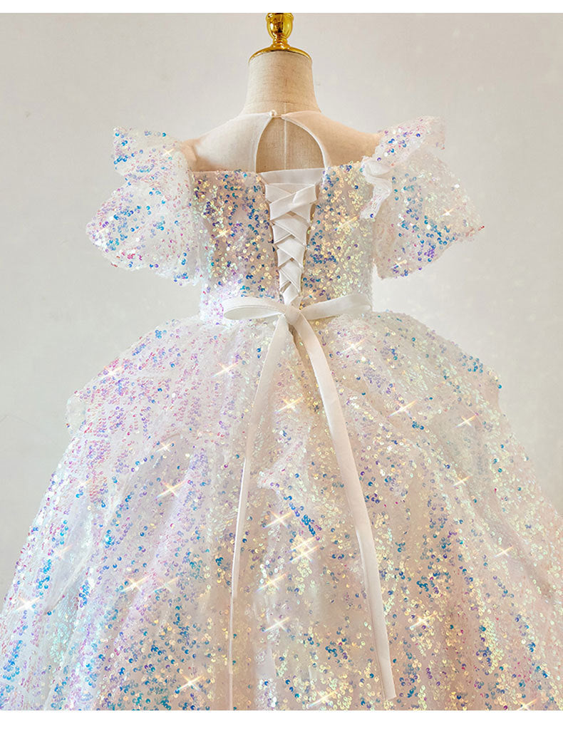 Girls' Luxurious Elegant Sparkly Princess Dress