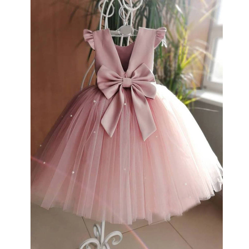 Girls' Princess Dress for Birthday with Bowknot