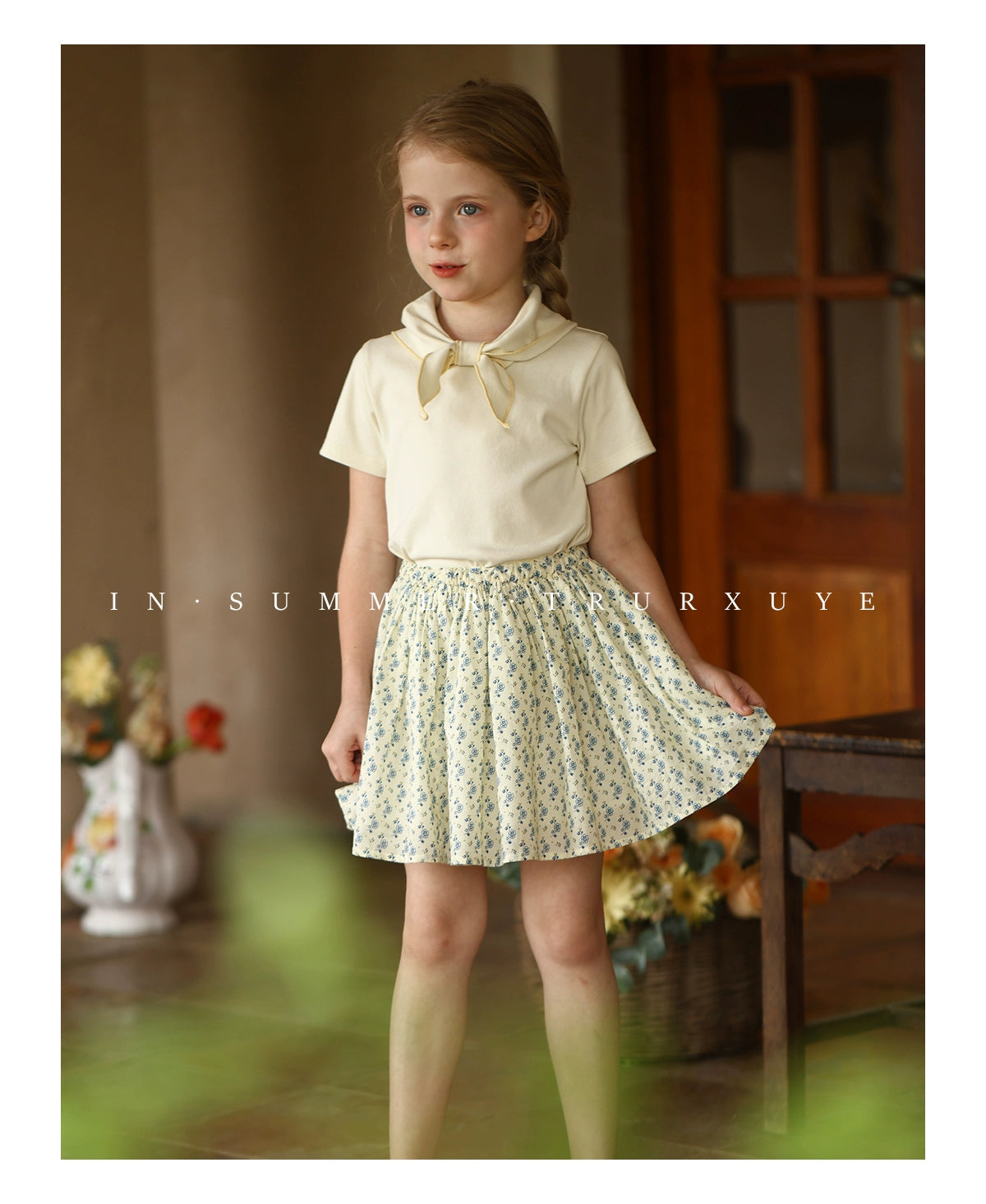 Angelic Bow tie short sleeve baby girl T-shirt