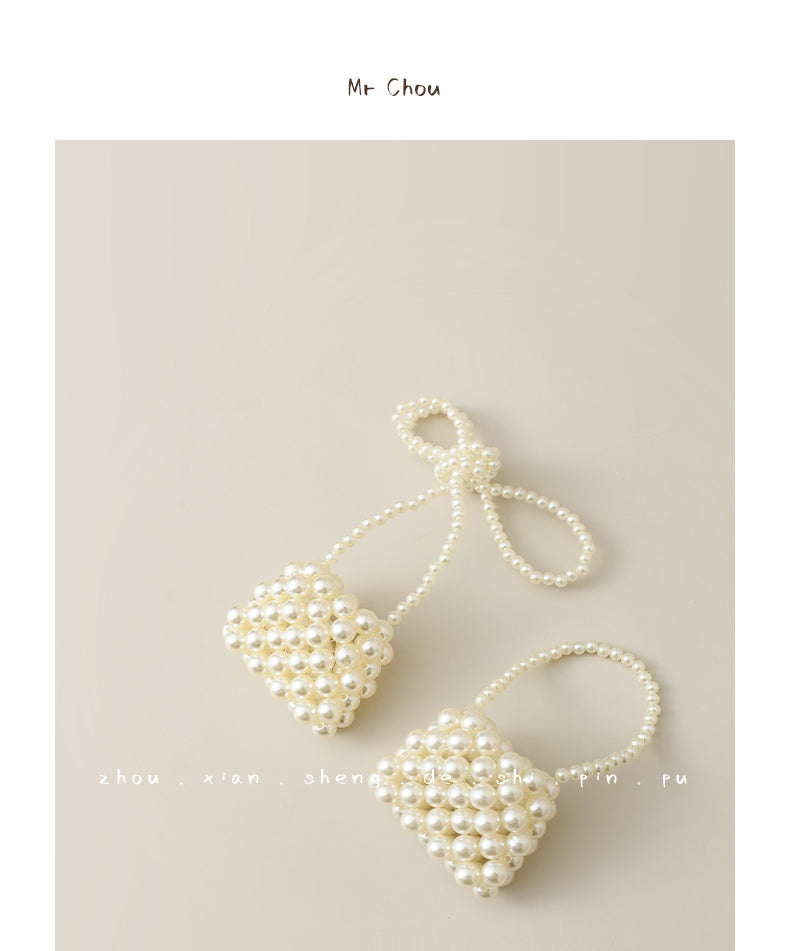 Girls pearl woven bag