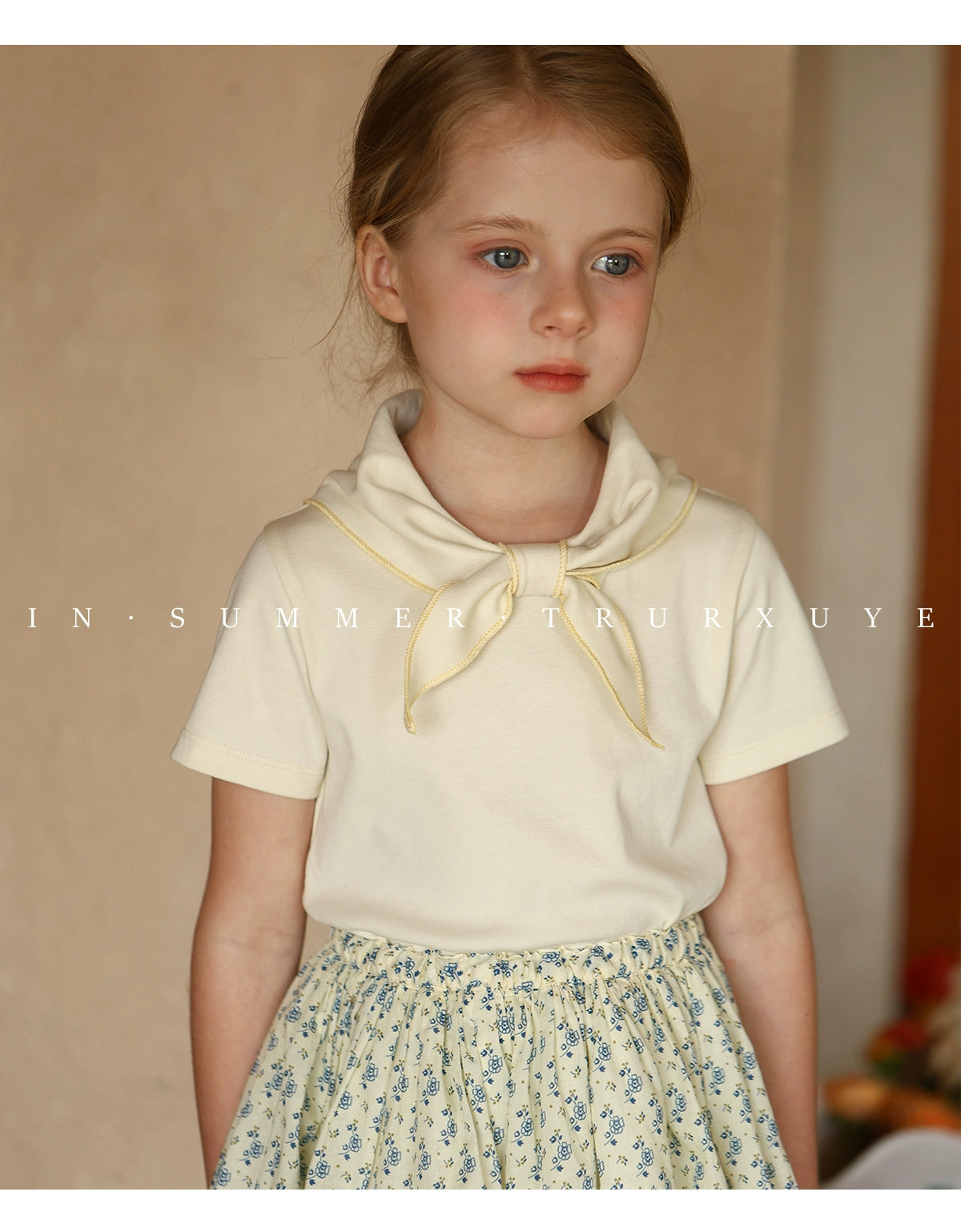 Angelic Bow tie short sleeve baby girl T-shirt