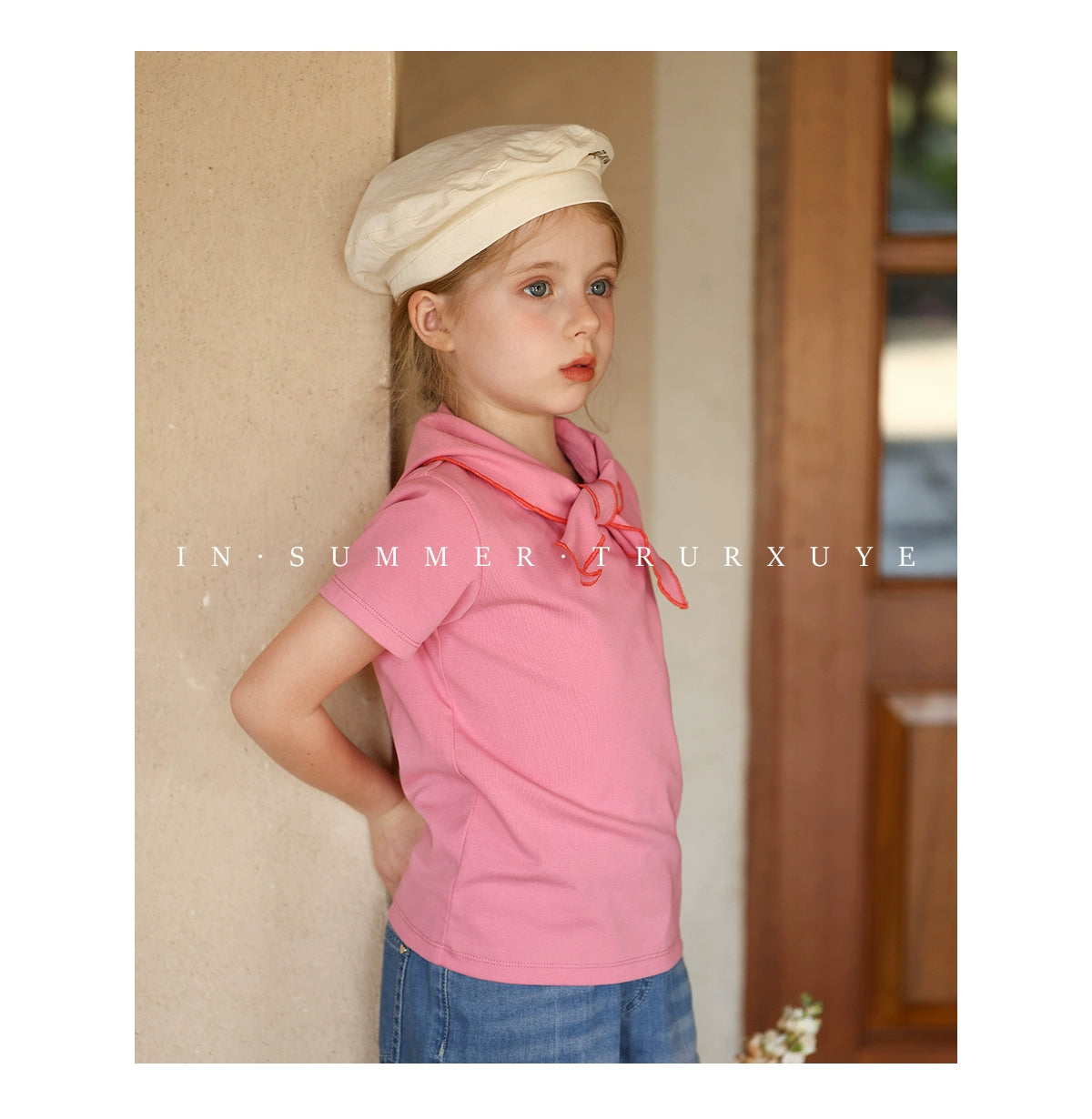 Angelic Bow tie short sleeve baby girl T-shirt