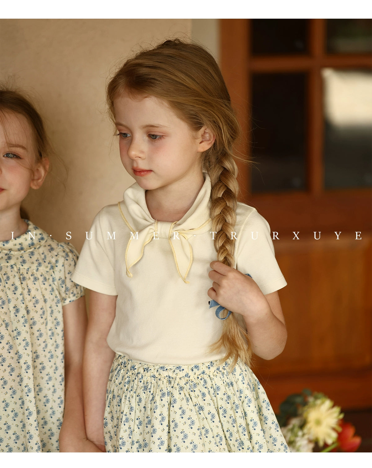 Angelic Bow tie short sleeve baby girl T-shirt