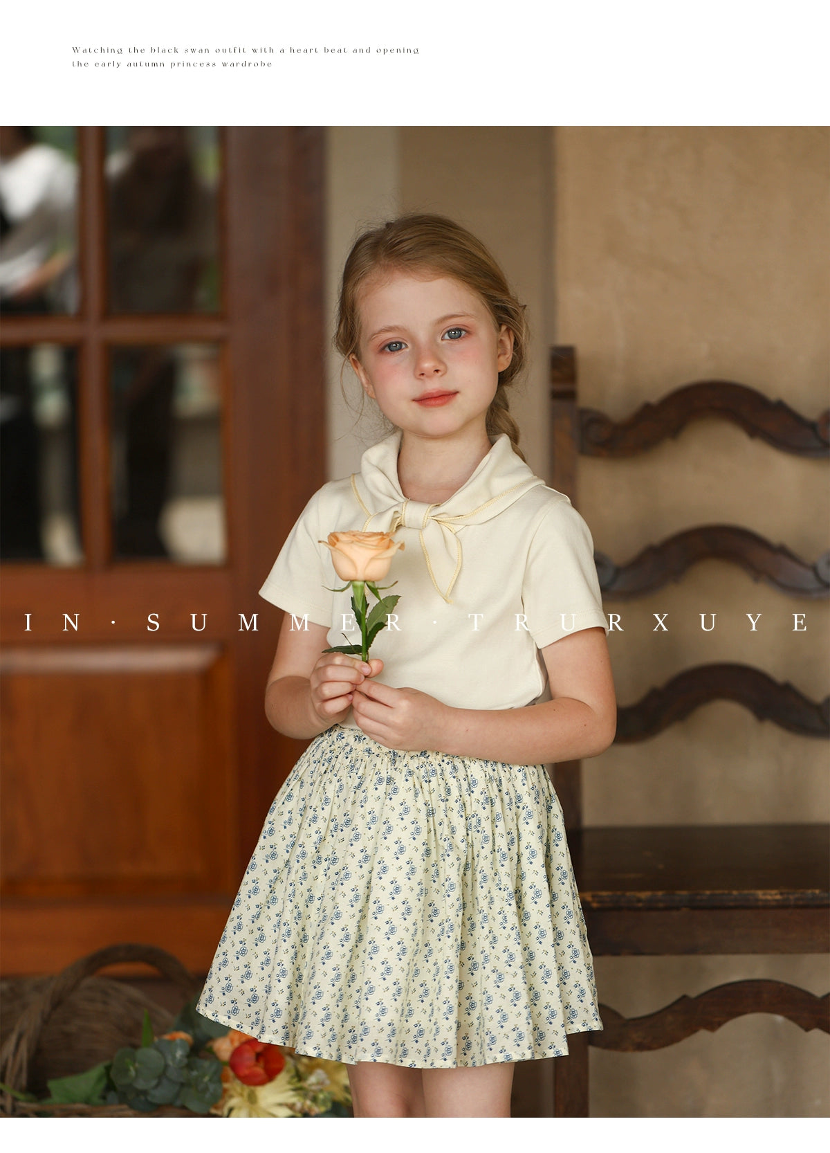 Angelic Bow tie short sleeve baby girl T-shirt