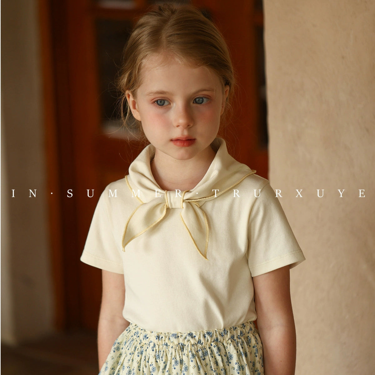 Angelic Bow tie short sleeve baby girl T-shirt