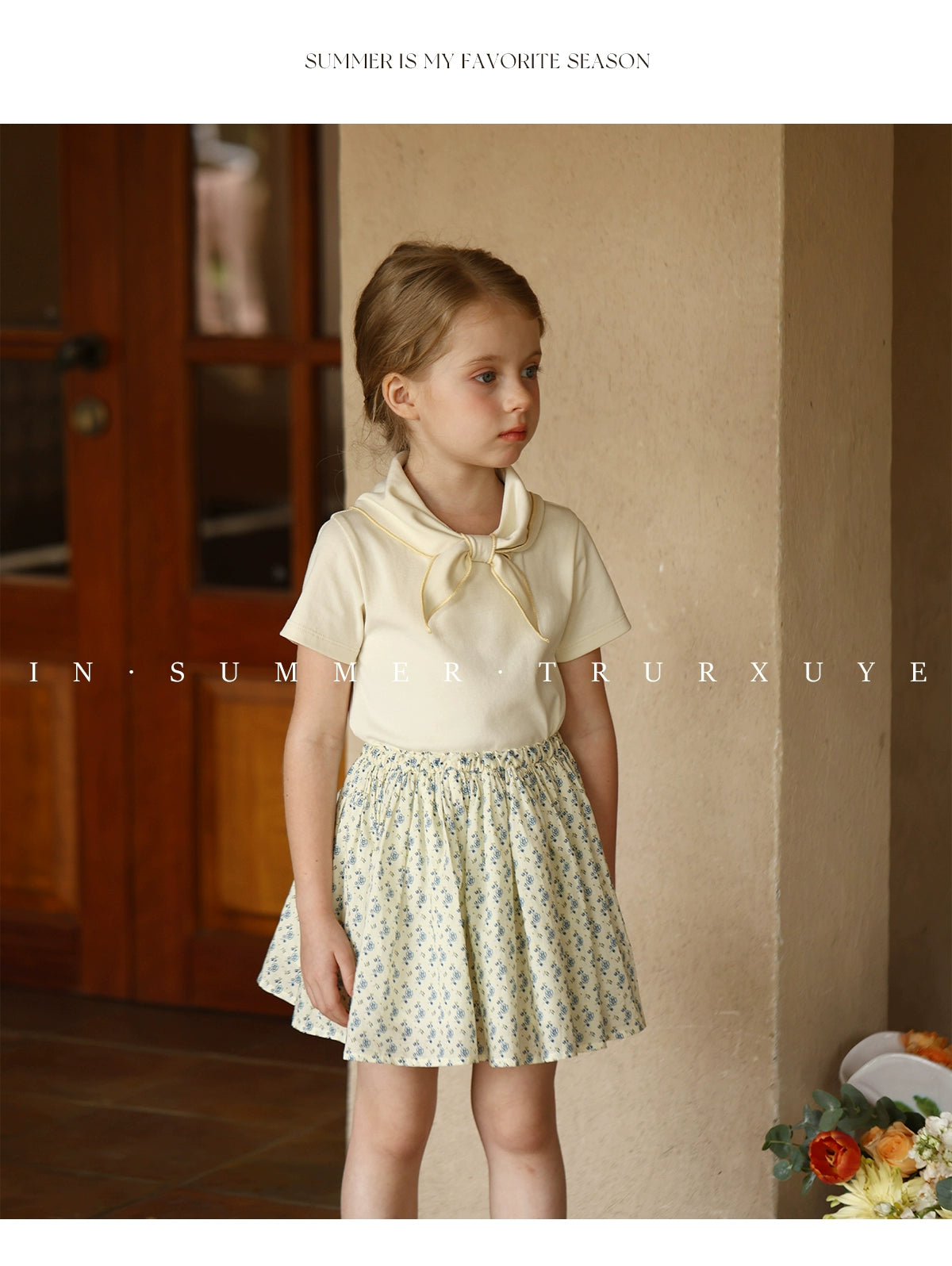 Angelic Bow tie short sleeve baby girl T-shirt